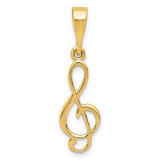 Diamond2Deal 14k Yellow Gold Treble Clef Charm