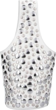 Khaite White Livia Small Studs Leather Tote