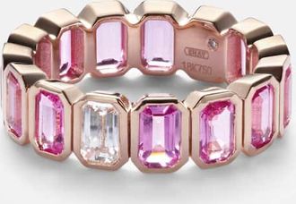 Shay Jewelry Anello in oro rosa 18kt con zaffiri rosa e diamante