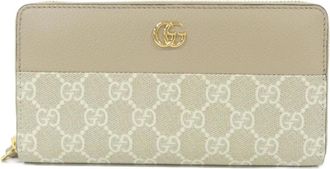 Gucci Beige White Gg Supreme Gg Canvas Long Wallet (Bi-Fold) (Pre-Owned)