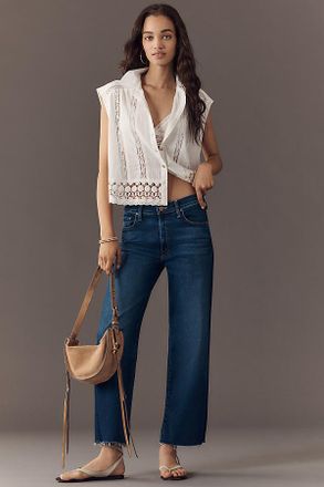 Mother The Rambler Zip High-Rise Straight-Leg Ankle Jeans