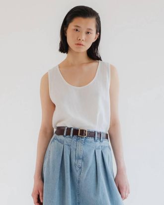 Eat Dust Gazebo Cotton Tank Top In Milk