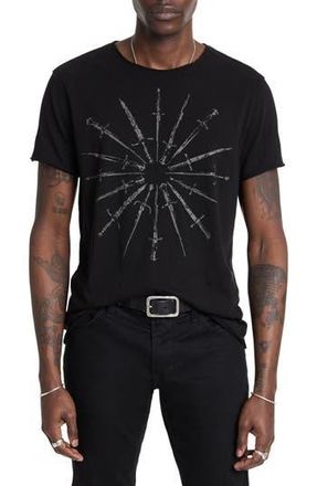 John Varvatos Daggers Raw Edge Graphic T-Shirt in Black at Nordstrom Rack, Size X-Small