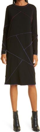 Nicole Miller Long Sleeve Matte Jersey Dress in Black at Nordstrom, Size Small