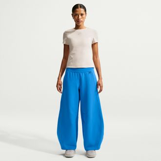 Nike Womens 24.7 ImpossiblySoft High-Waisted Wide-Leg Pants in Blue | IR1932-435