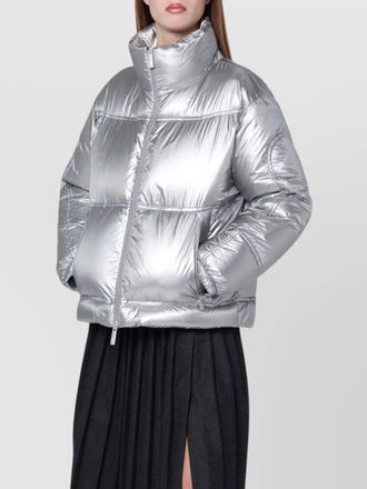 Herno metallic quilted high collar jacket