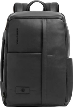 Piquadro Uitbreidbare Leren Reizen Rugzak 15.6 Laptop 31 L - Heren - Rugzakken - Zwart - ONE Size - Leer - Tassen