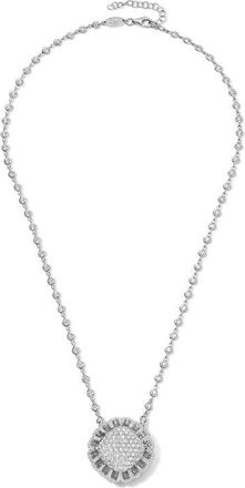 Mindi Mond Floating All Diamond Pendant Necklace in 18K White Gold at Nordstrom, Size 17