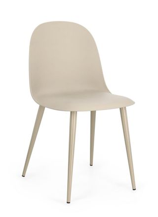 BIZZOTTO Silla de comedor de acero y polipropileno beige