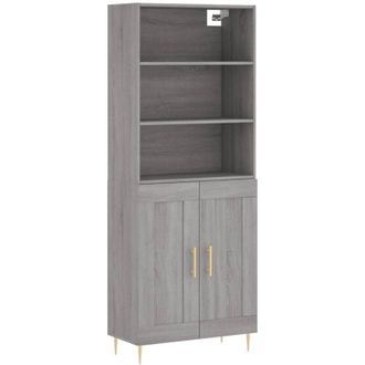 vidaXL Highboard Grey Sonoma 69.5x34x180 cm Engineered Wood vidaXL
