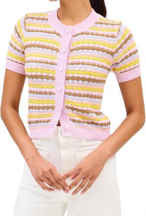 Allison New York Spring Adelle Cardigan In Orchid Multi