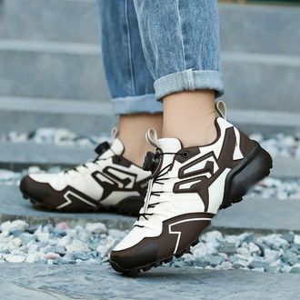 Generic YUJIEBB Men Outdoor Hiking Sneakers Trekking Lace Up Trekking Outdoor Mountain Bike Shoes Flat Sport Cycling Shoes Breathable