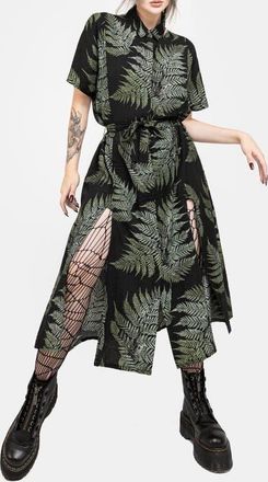 Disturbia Fern Midi Shirt Dress in Green at Nordstrom, Size 10