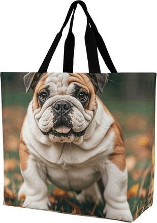 Generic Cute Bulldog Shopper Bag Eco Friendly Shopping Bag Durable Handbags For Work Picnic Casual