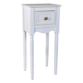 Wanderlust Deco Mesita de noche de madera de 1 caj&oacute;n