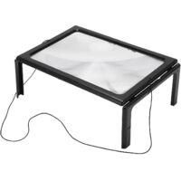OEM Lupa Rectangular Bjxy, 1 Unidad, Para Personas Con Discapacidad Visual, Aumento De 3x, Con Iluminaci&oacute;n, Manos Libres, Formato A4