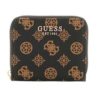 Guess Stijlvolle Kaarthouder met Rits - Dames - Portefeuilles - Bruin - ONE Size - Leer - Accessoires