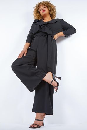 Roman Frill Detail Wrap Jumpsuit