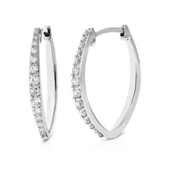 Vir Jewels 1/2 cttw Lab Grown Diamond Hoops Earrings in Sterling Silver With Hidden Post For Women