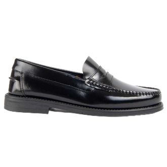 Purapiel Castellar2 Leather Loafer for Men 102507, Black/White, 9.5 UK