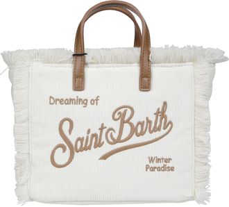 MC2 Saint Barth Vanity Corduroy Leather Handle Mini Tote Bag