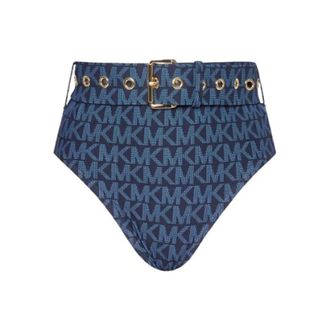 Michael Kors High waist bikini bottom - female - Michael Kors - Bikinis - Blue - XS - Swimwear