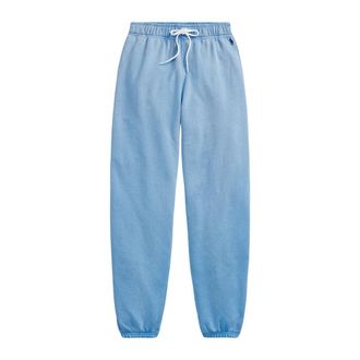 Polo Ralph Lauren Blue Joggers with Cotton Fleece - female - Polo Ralph Lauren - Sweatpants - Blue - XS - Trousers