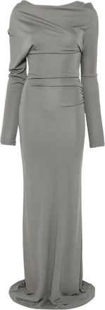 Aya Muse Abito lungo monospalla con drappeggio - Grigio