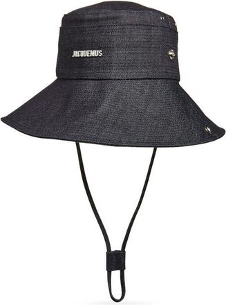 Jacquemus Le Bob de-N&icirc;mes Denim Bucket Hat in Navy 380 at Nordstrom, Size Xx-Large