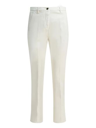 BRIGLIA 1949 button pocket trousers - women - Cotton/Elastane - 46 - Neutrals