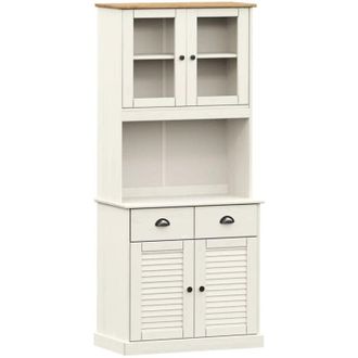vidaXL Vidaxl - Aparador Alto Vigo Madera Maciza De Pino Blanco 78x40x175 Cm