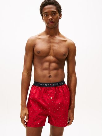 Tommy Hilfiger Mens Fashion Woven Boxer - Red - XL