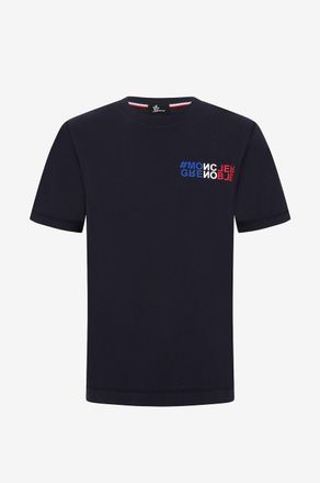 Moncler Dickes Kurzarm-T-Shirt mit Logomotiv