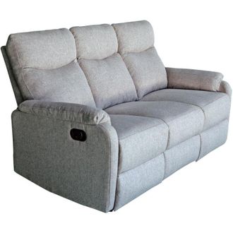 Home Heavenly Home Heavenly - Sof&aacute; Relax Zar De 3 Plazas - Sof&aacute; Reclinable Manual Con Sistema De Palanca Y Tapizado En Tela, Estructura De Made Color : Gris