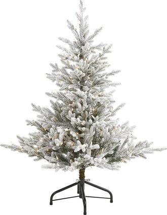 Nearly Natural 4Ft. Flocked Fraser Fir Artificial Christmas Tree