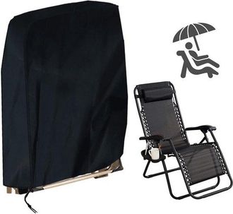 No Brand Funda Para Silla Plegable - Impermeable, Resistente Al Viento Y A Los Rayos Uv - Negra (96 X 85 Cm)