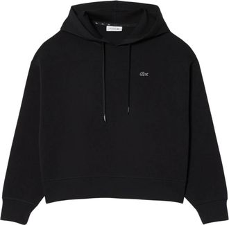 Lacoste Oversized Verstelbare Hoodie - Dames - Hoodies - Zwart - S - Katoen - Hoodies & sweatvesten