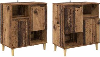vidaXL Sideboards 2 pcs Old Wood 60 x 35 x 70 cm Engineered Wood vidaXL