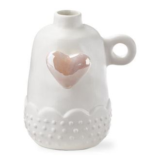 Tag Pink Earthenware Heart Mini Bud Vase 3 x 3.75 x 4.75 in in White at Nordstrom