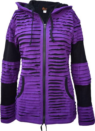 Gheri Womens Gothic Slashed Pixie Hood Purple Jacket Summer 10