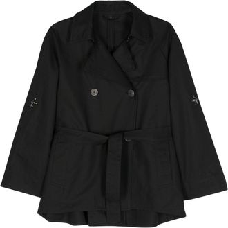 Fay double-breasted coat - women - Cotton - L - Black