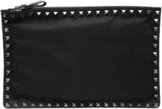 Valentino Pre-owned Rockstud Clutch - Dames - Vintage Clutch - Zwart - ONE Size - Nylon - Vintage