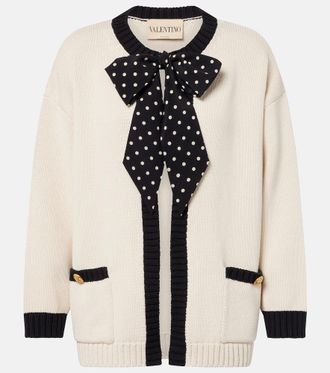 Valentino Bow-detail cotton-blend cardigan