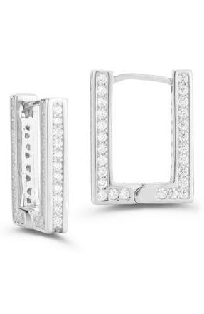 Glaze Jewelry Small Cubic Zirconia Rectangular Hoop Earrings in Silver at Nordstrom Rack