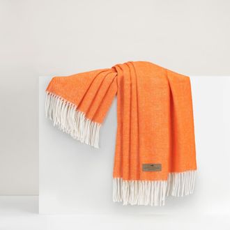 Lands Downunder Italian Herringbone Throw in Tangerine at Nordstrom