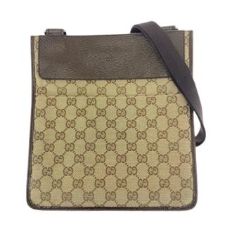 Gucci Pre-owned Cross Body Bags, female, Brown, Size: ONE SIZE Pre-owned GG Canvas Leather Shoulder Bag