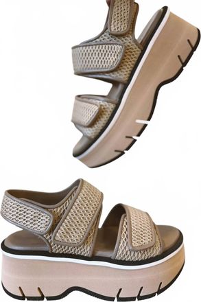 Homers Womens Lucia Platform Sandal In Beige