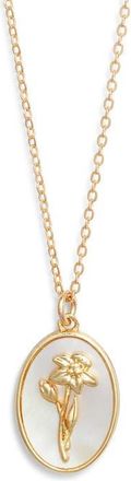 Set & Stones Katrina Birth Flower Pendant Necklace in Gold /March - Daffodil at Nordstrom