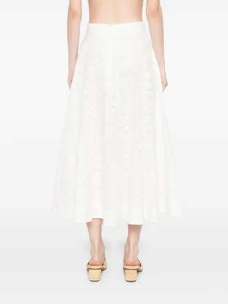 Zimmermann Crush Midi Skirt - White