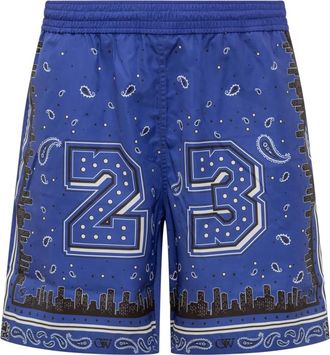 Off-white Bandana Zwemshorts - Heren - Strandmode - Blauw - S - Badmode